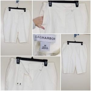 Sag Harbor Off White Linen/Rayon Dress Shorts S/14